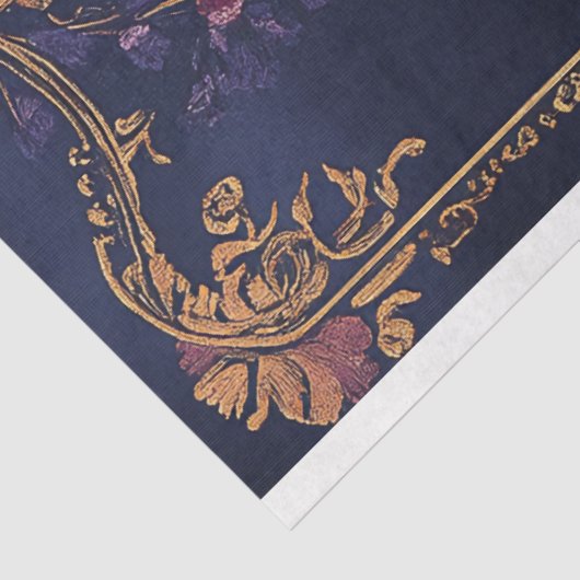 Dunkles indisches Folk-Floral-Demasketmuster Seidenpapier (Ausschnitt)