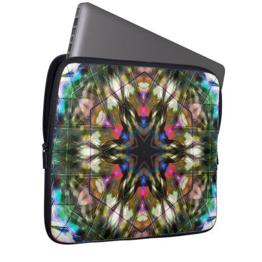Dunkles Kaleidoskop im Acrylstil Laptopschutzhülle (Vorne Rechts)