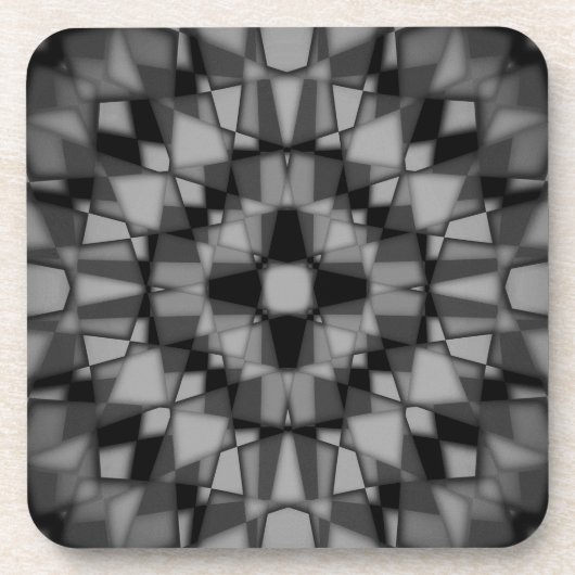 Dunkles Kaleidoskopmuster Getränkeuntersetzer (Vorderseite)