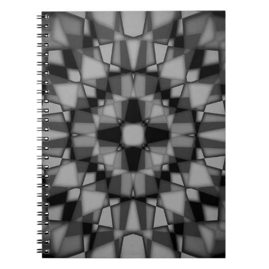 Dunkles Kaleidoskopmuster Notizblock (Vorderseite)