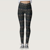Dunkles Kammmuschel-Drachenschuppen-Muster Leggings (Vorderseite)