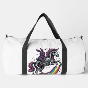 Dunkles Kaninchen Reitet Skelett Einhorn Vintage G Duffle Bag