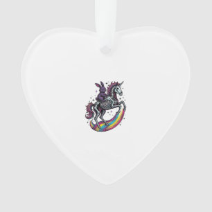 Dunkles Kaninchen Reitet Skelett Einhorn Vintage G Ornament
