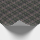 Dunkles Karomuster Waldgrün Anthrazit Geschenkpapier (Ecke)