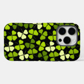 Dunkles Kleeblatt Muster grün und schwarz Case-Mate iPhone Hülle (Rückseite (Horizontal))
