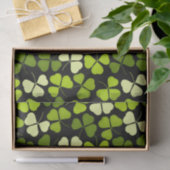 Dunkles Kleeblatt Muster grün und schwarz Seidenpapier (Geschenk)