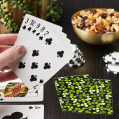 Dunkles Kleeblatt Muster grün und schwarz Spielkarten (In Situ)