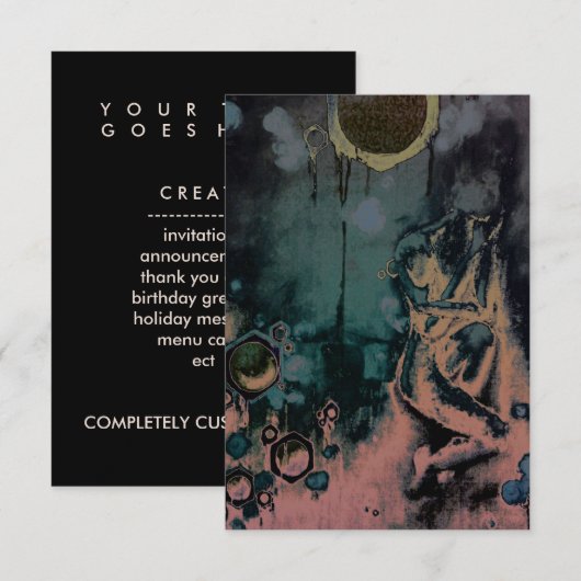 dunkles Koma Einladung (Vorne/Hinten)