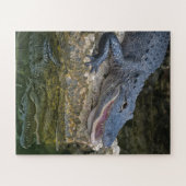 Dunkles Krokodil mit klarer Reflektion im Wasser Puzzle (Horizontal)