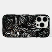 Dunkles Leaf mit weißen Kanten Case-Mate iPhone Hülle (Rückseite (Horizontal))