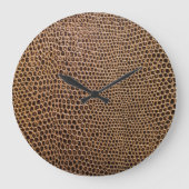 Dunkles Leder: Eleganter einfacher Hintergrund Große Wanduhr (Vorderseite)