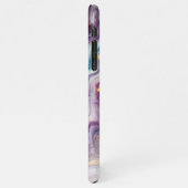 Dunkles Lila Aquamarines blaues Gold-Marmor Kunstm iPhone Hülle (Linke Seite)