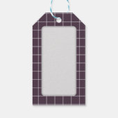 Dunkles lila ästhetisches Rastermuster Geschenkanhänger (Rückseite)