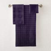 Dunkles Lila-Bade-Set im Karomuster mit Indigo-Ver Badhandtuch Set (Insitu)