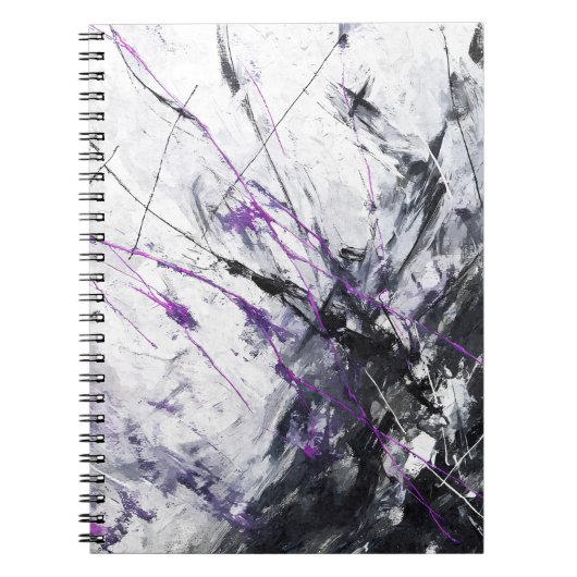 Dunkles Lila Black Storm Abstraktes Notebook Notizblock (Vorderseite)