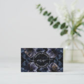 Dunkles Lila-Blumen-Logo Visitenkarte (Stehend Vorderseite)