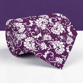 Dunkles lila Blumenmuster-individuelle Krawatte