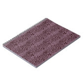 Dunkles lila Blumenmuster mit Sternen Notizblock (Linke Seite)