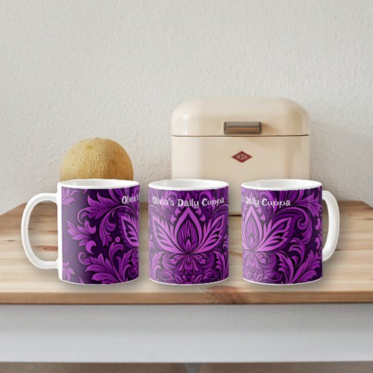 Dunkles Lila Brokat (Muster des Single) Kaffeetasse