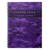 Dunkles Lila Camouflage-Notebook mit Titel/Autor-B Notizblock (Vorderseite)