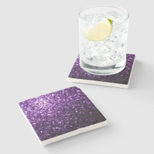 Dunkles Lila-farbenes glänzendes Glitter Funkeln Steinuntersetzer