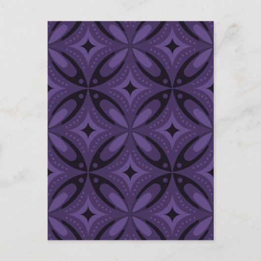 Dunkles, Lila gefärbtes Retro-Muster Postkarte (Vorderseite)