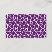 Dunkles Lila Giraffe-Muster Monogramm Visitenkarte (Rückseite)