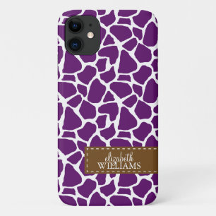 Dunkles lila Giraffen-Muster iPhone 11 Hülle