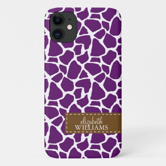 Dunkles lila Giraffen-Muster Case-Mate iPhone Hülle (Rückseite)