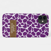Dunkles lila Giraffen-Muster Case-Mate iPhone Hülle (Rückseite (Horizontal))
