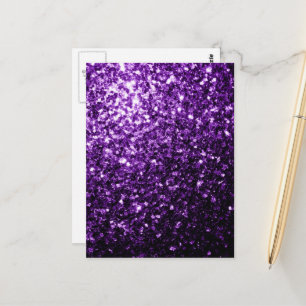 Dunkles Lila-glänzendes Glitter Funkeln Postkarte