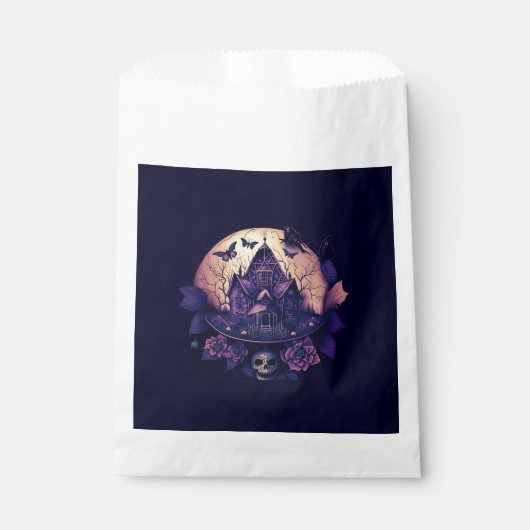 Dunkles Lila gotisches Spuk Haus Geschenktütchen (Vorderseite)