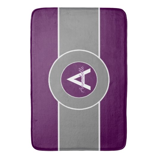 Dunkles lila Grau Badematte (Vorderseite Vertikal)