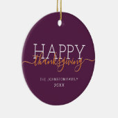 Dunkles lila Happy Danksagung Keramik Ornament (Rechts)