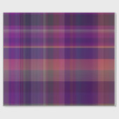 Dunkles Lila Madras Kariertes Streifenmuster Geschenkpapier (Flach)