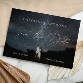 Dunkles Lila Magisches Gold QR Code Foto Save The Date