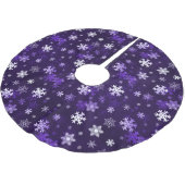 Dunkles lila Schnowflakes Polyester Weihnachtsbaumdecke (Schrägansicht)
