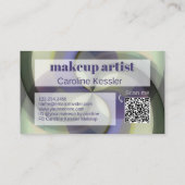 Dunkles Lila Schwarz Blassgrün Abstraktes Kunstmus Visitenkarte (Rückseite)