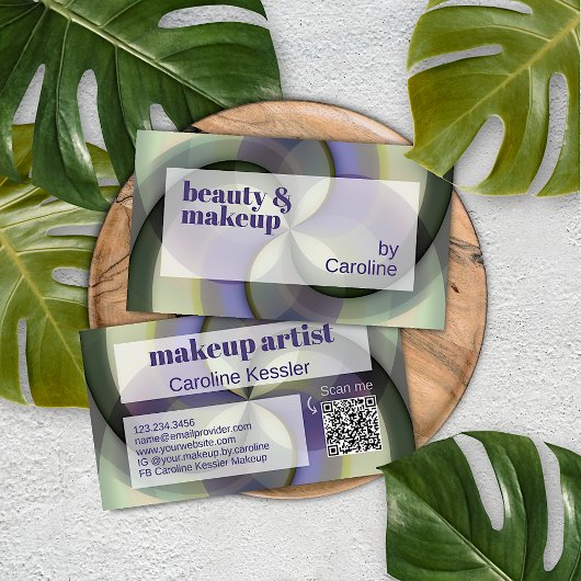 Dunkles Lila Schwarz Blassgrün Abstraktes Kunstmus Visitenkarte