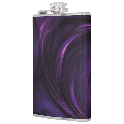 Dunkles Lila Swirbeldesign Flachmann (Links)