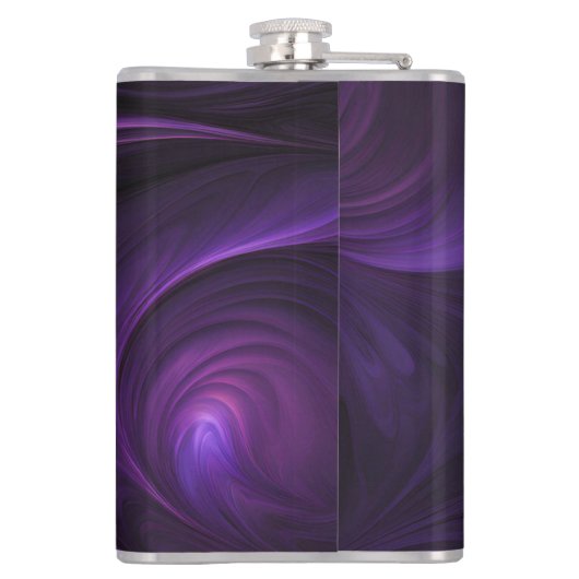 Dunkles Lila Swirbeldesign Flachmann (Rückseite)