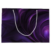 Dunkles Lila Swirbeldesign Große Geschenktüte (Rückseite)