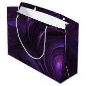 Dunkles Lila Swirbeldesign Große Geschenktüte (Rückseite Schrägansicht)