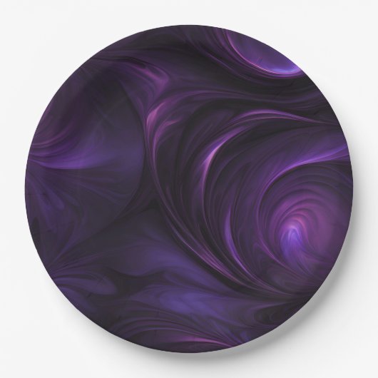 Dunkles Lila Swirbeldesign Pappteller (Vorderseite)