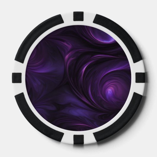 Dunkles Lila Swirbeldesign Pokerchips (Vorderseite)