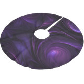 Dunkles Lila Swirbeldesign Polyester Weihnachtsbaumdecke (Schrägansicht)