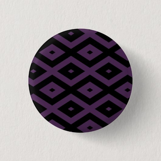 Dunkles lila und schwarzes Diamantmuster Button (Vorderseite)