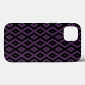 Dunkles lila und schwarzes Diamantmuster Case-Mate iPhone Hülle (Rückseite (Horizontal))