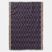 Dunkles lila und schwarzes Diamantmuster Decke (Vorderseite Vertikal)