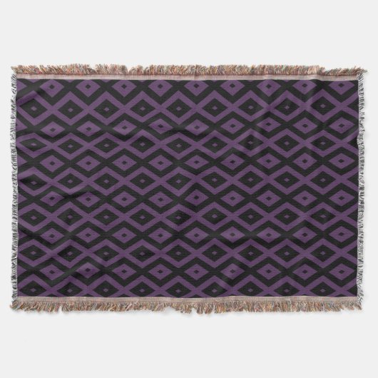 Dunkles lila und schwarzes Diamantmuster Decke (Vorderseite)